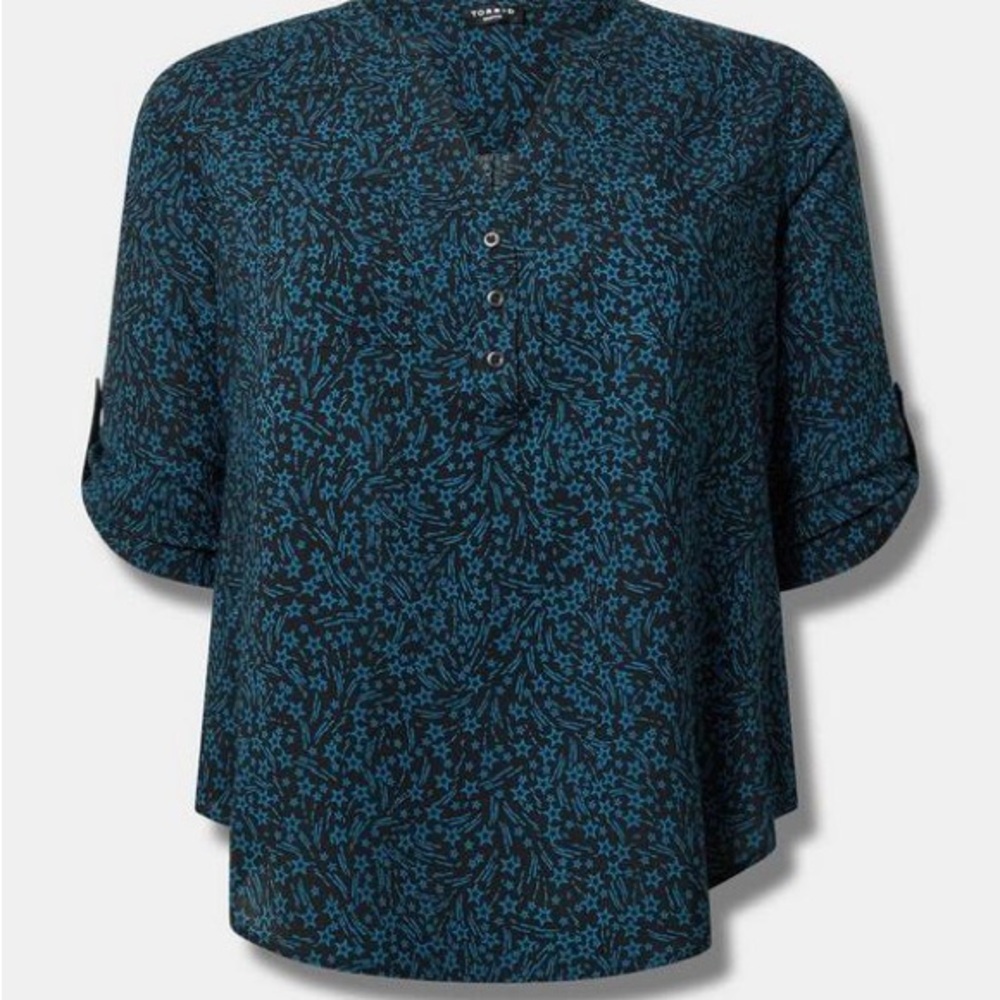 Harper Challis 3/4 Sleeve Top Star Pattern